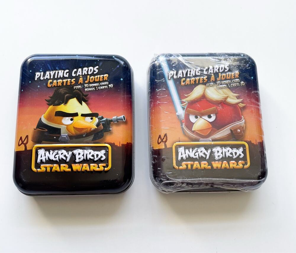 Angry Birds Star Wars Collectible Playing Cards Metal Tins Set of Two